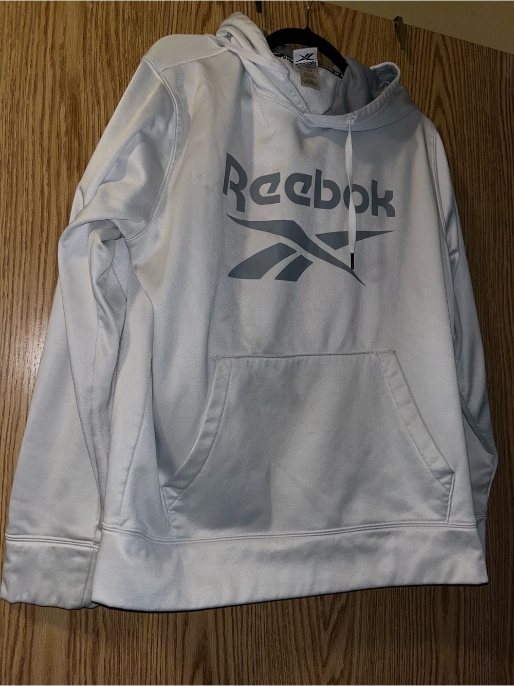 Reebok White Hoodie with Gray Logo